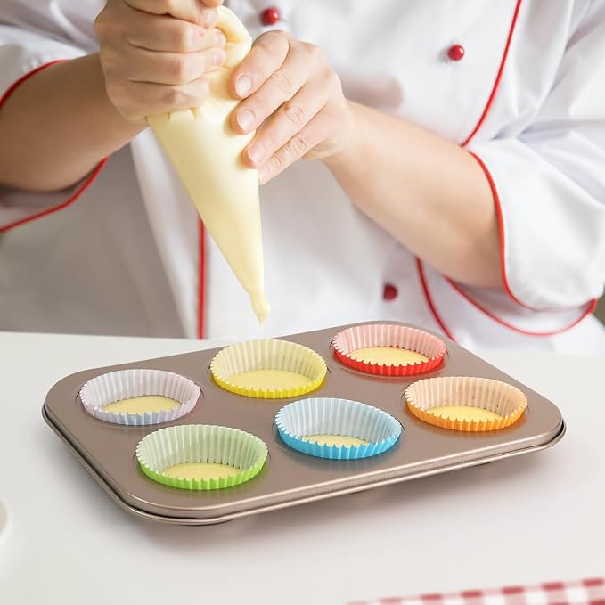 Rainbow Standard Cupcake Liners 400 Count Solid Colorful Paper Baking Cups Food Grade Disposable Cupcake Wrappers
