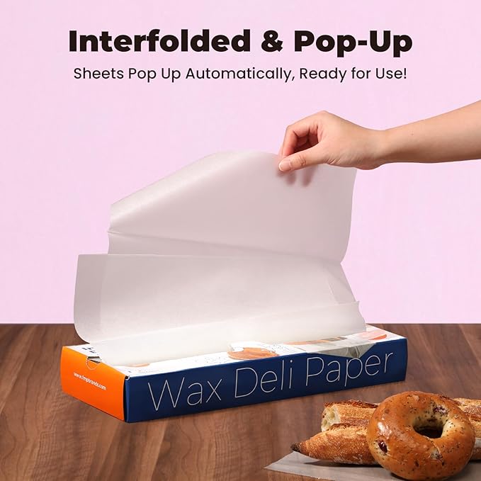 Fit Meal Prep [6000 Pack] 15 x 10.75" Wax Paper Sheets for Food, Interfolded Precut Deli Paper, Pop Up Grease-Proof Sandwich Paper Wraps, Waterproof for Lunch, Food Basket, Microwave Cover, BBQ