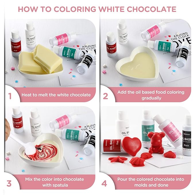 Oil Based Food Coloring for Chocolate - 30 Milliliters Upgraded Blush Oil Food Color for Baking Cake Decorating, Edible Food Dye for Candy Melts Cookies Easter Egg Icing Fondant Meringues