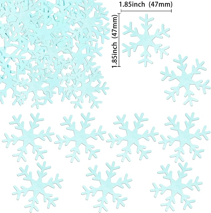 Gyufise 60Pcs Edible Snowflake Cupcake Toppers Winter Cupcake Picks Water Paper Winter Frozen Cake Decorations for Snowflake Theme Baby Shower Kids Birthday Party Supplies Blue