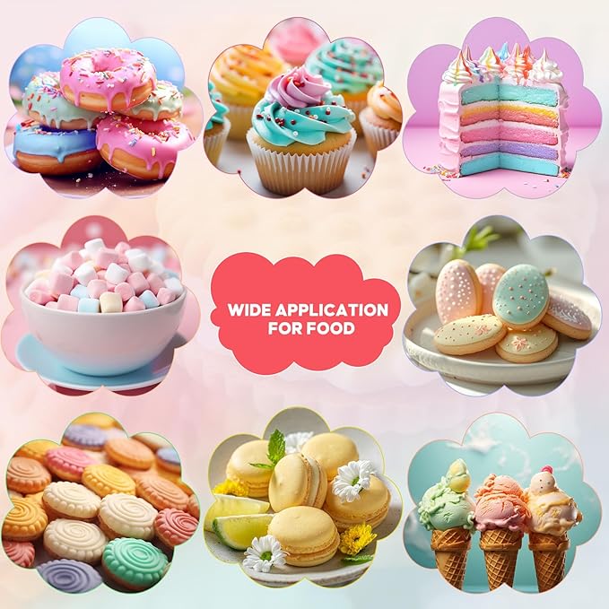 Cherrysea Food Coloring for Cake Decorating Macaron Edible Food Dye for Baking Royal Icing Cookie Supplies Gluten Free 7x12ml Food Grade Liquid Food Color Kits, 0.4 Fl. Oz/Bottles