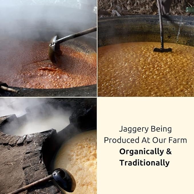 Danodia Foods Organic Jaggery Cubes 1 lb (450g), Pure & Natural, No Additives Sweetener, Vegan & Gluten-Free, Nutrient-Rich Alternative to Refined Sugar for Tea & Coffee, Indian Origin