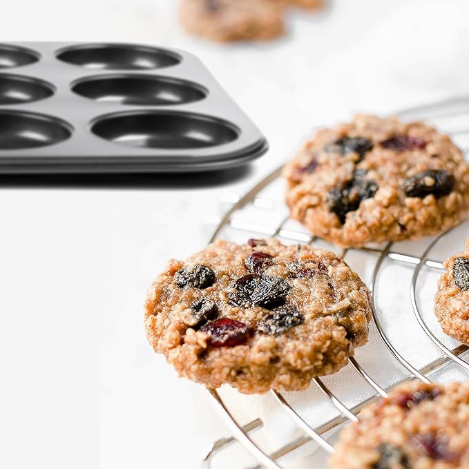 Muffin Top Pan 2 Pack Baking Pans Whoopie Pie Pan, Nonstick 3 Inch Yorkshire Pudding Pan for Pansuffin, Moon Pie, Cookies, Small Hamburger Bun
