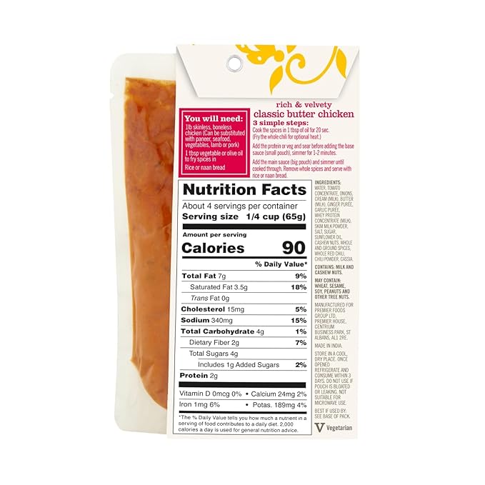 Spice Tailor 3 Simple Steps Restaurant Quality Meals in Minutes Kits Ready in 10 Minutes (6 Pack, Classic Butter Chicken)