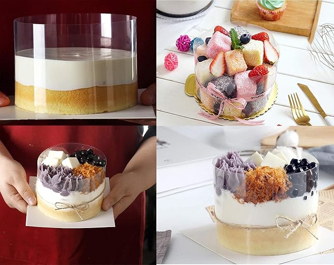 Cake Decorating,Cake Collars 4 x 394 inch, Acetate Rolls, Clear Cake Strips, Transparent Cake Rolls, Mousse Cake Acetate Sheets for Chocolate Mousse Baking Decorate