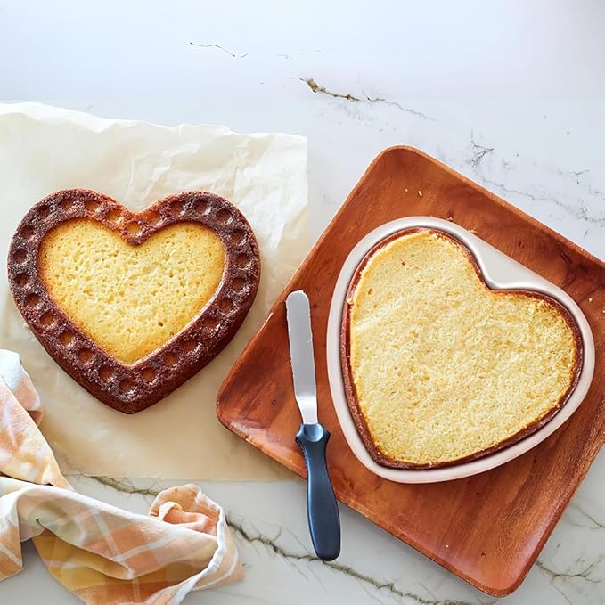 8 x 2.5 Inch Aluminum Heart Shaped Cake Pan Heart Cake Tin Nonstick Cheesecake Pan for Valentine's Day Wedding Anniversary Party