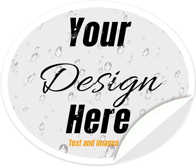 Custom Waterproof Vinyl Stickers with Your Image Photo Text or Logo | Personalized Dishwasher Safe Label for Business Logo, Custom Design Your Own Personalized Labels Stickers