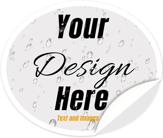 Custom Waterproof Vinyl Stickers with Your Image Photo Text or Logo | Personalized Dishwasher Safe Label for Business Logo, Custom Design Your Own Personalized Labels Stickers
