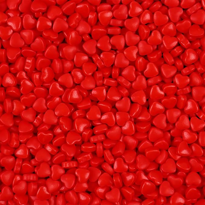 Red Hearts Valentine Sprinkles for Cake Decorating Edible Sugar Sprinkles for Cookies Chocolate Ice Cream Cupcake Topper, 3.5 ounce Red Sprinkles Perfect for Christmas Wedding