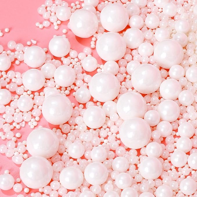 Edible White Pearl Sugar Sprinkles Candy 120g/ 4.2oz Baking Cake Sprinkles Cupcake Toppers Ice Cream Toppings Cookie Decorations Wedding Party Valentines Halloween Christmas Mother's Day Supplies