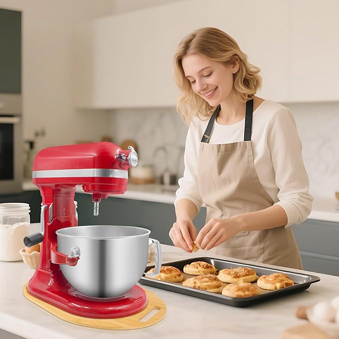 Mixer Slider Compatible with 5.5-8 QT Kitchen Aid Stand Mixers, Kitchen Countertop Storage Mover Sliding Caddy Mixer Slider Mat for Kitchen Aid Stand Mixer Accessories Attachment with Handle