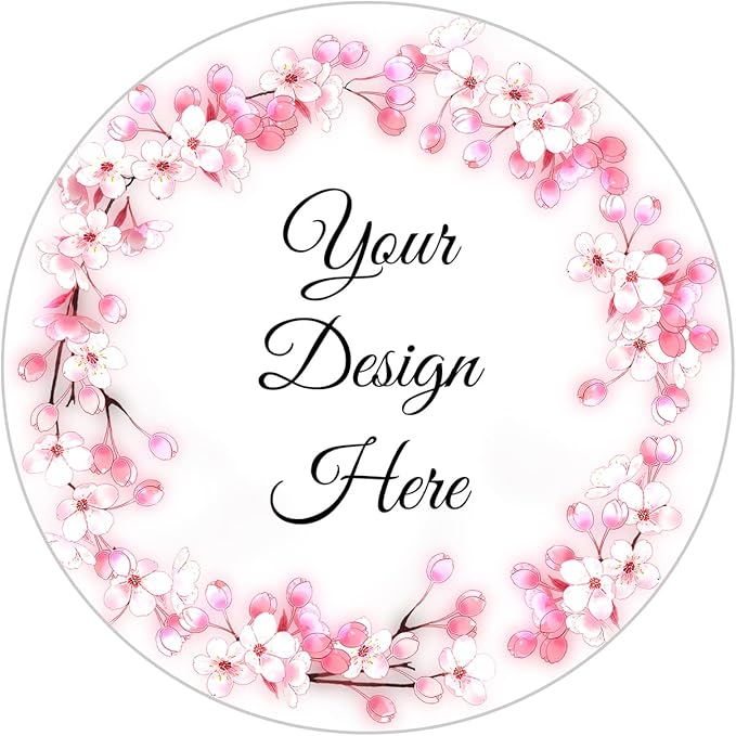 100-500 Pack Personalized Stickers Labels Floral Round Custom Labels with Your own Business Logo for Favors Wedding Birthday Party Baby Shower(Design 12)
