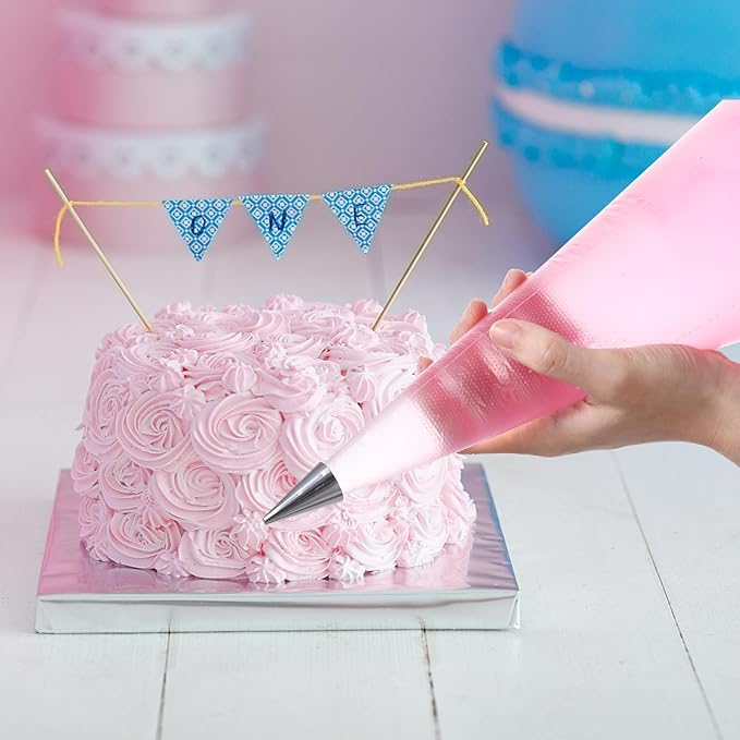 100Pcs 24 Inch Extra Large Piping Bags Disposable, Thickened Disposable Clear Plastic Icing Piping Bags, Food Grade Cake Decorating Bags for Dessert, Pastry, Cookies, Cupcake Decorating