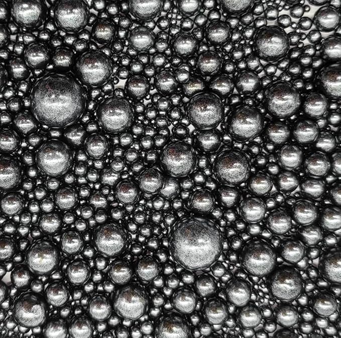 Edible Black Sugar Pearls Sprinkles Candy Mix Size Pearls Cake Decorations Cupcake Toppers Cookie Decorating Perfect for Wedding Party Valentine Halloween Christmas Supplies 4.58OZ