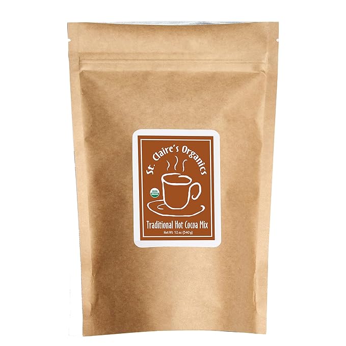 St. Claire's Organic Gourmet Hot Cocoa, (Traditional, 12 Ounce Bag, 20 servings) | Allergen-Free, Vegan, GMO-Free, Gluten-Free | Made in our Allergen-Free facility