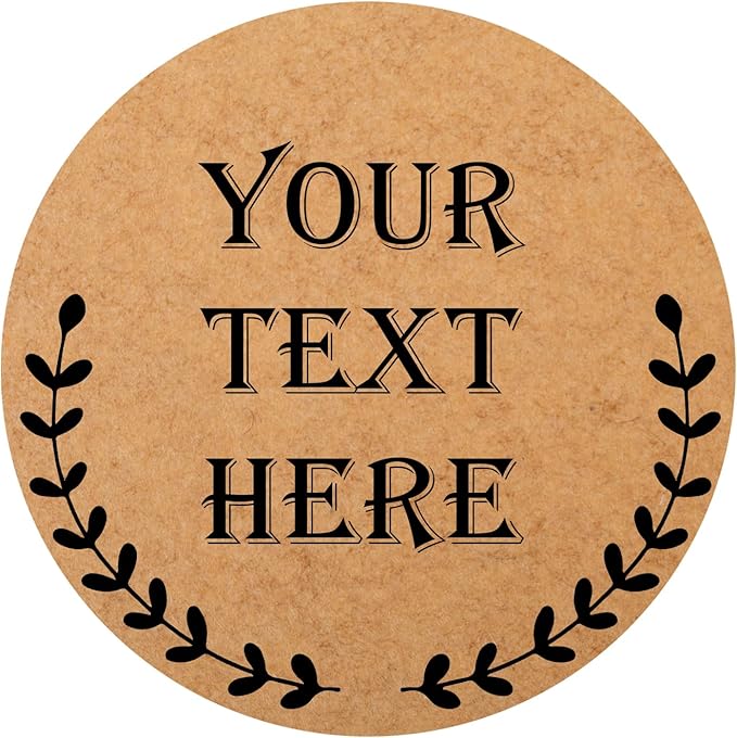 150,200Pcs Kraft Custom Sticker Labels Round Customized Labels Wreath Designs Personalized Stickers for Food Jars Gift Essential Oil Bottles Storage Bins(Kraft Paper 10)