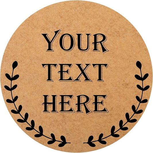 150,200Pcs Kraft Custom Sticker Labels Round Customized Labels Wreath Designs Personalized Stickers for Food Jars Gift Essential Oil Bottles Storage Bins(Kraft Paper 10)