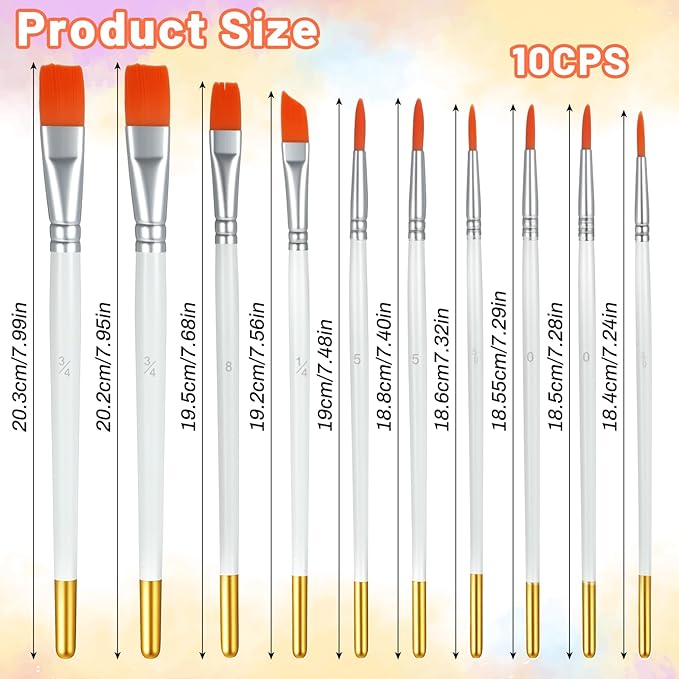 10Pcs Cake Painting Brushes Set, Soft Cake Decorating Brushes Food Safe Cake Paint Brushes for Dusting Edible Glitter, Edible Color Pastry, Cookie, and Cakes Decoration