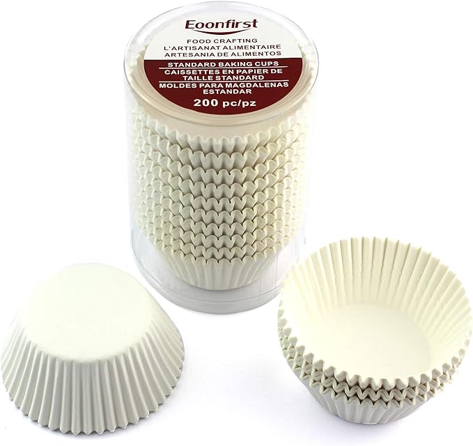 Eoonfirst Standard Size Baking Cups Thanksgiving Day Party Cupcake Liners 200 Pcs (White)