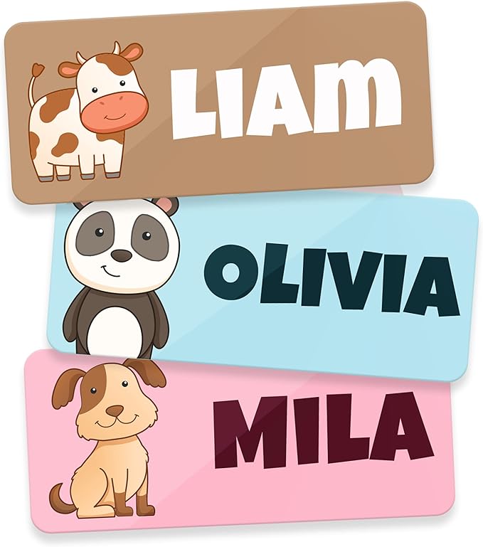 TagBuddy® Personalized Daycare Name Labels for Kids [210pcs] - Waterproof Name Stickers for School, Baby Bottles & Clothing - Custom Name Stickers - Washable Stick On Labels (1.2”x0.5”)