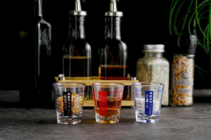 New Talent plastic Measuring cup Shot Glass set of 3pcs, Shot Glasses Measuring cup, 26-Incremental Measurement 1oz, 6 Tsp, 2 Tbs, 30ml