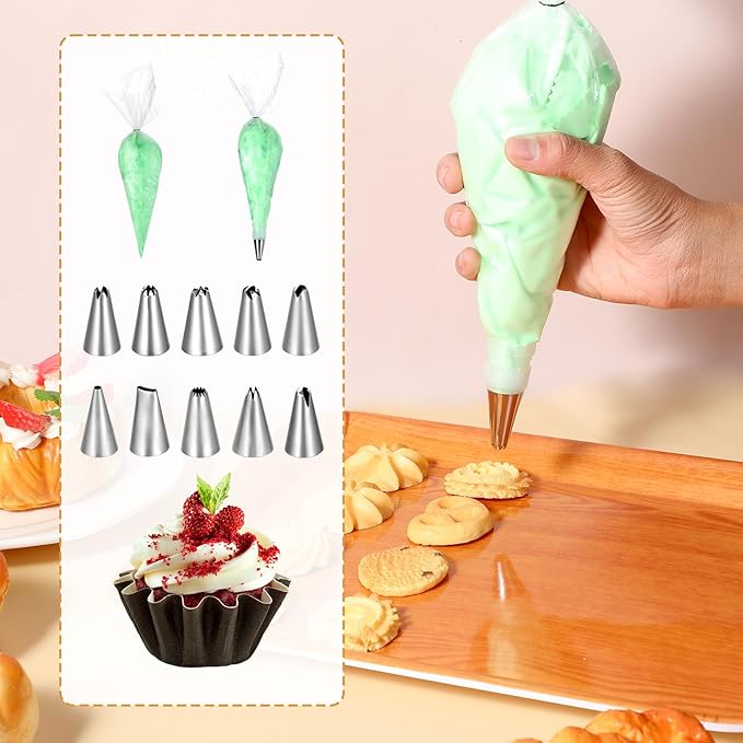 131Pcs Springform Pan Cake Pan Sets for Baking Non-Stick Cake Decorating Kit (4, 7, 9 Inch), Piping Bags and Tips Cheesecake Bakeware Baking Tools Parchment Paper & Manual