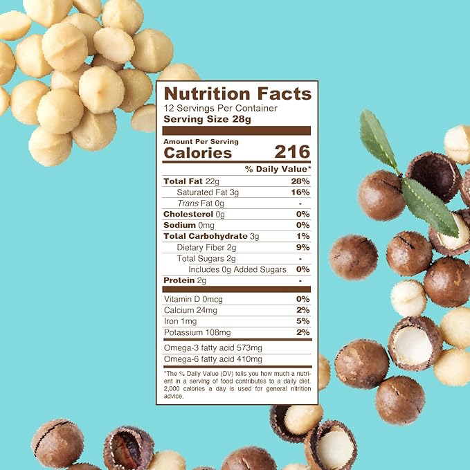 Tropical Crunch Unsalted Macadamia – 12-Pack 1oz Oven-Baked Natural Snack, Vegan, Gluten-Free, Keto-Friendly