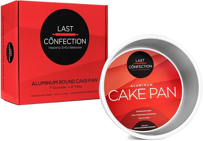 LAST CONFECTION 7" x 4" Aluminum Round Cake Pan - Professional Bakeware