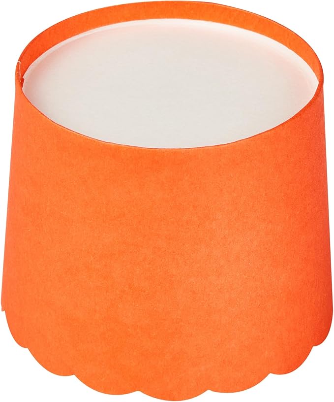 Panificio 6 Ounce Cupcake Wrappers, 200 Scalloped Baking Cups - Oven-Ready, Greaseproof, Orange Paper Cupcake Liners, Disposable, For Birthdays, Baby Showers, Or Weddings - Restaurantware