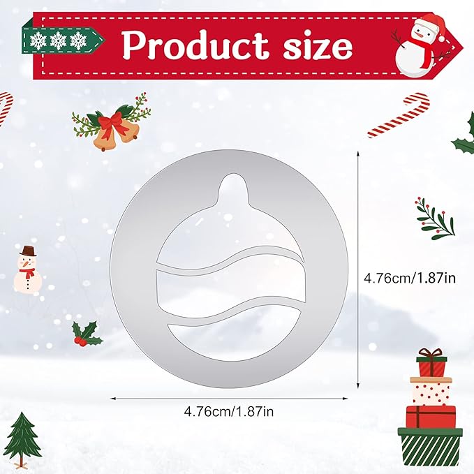 Nuenen 12 Pcs Christmas Cookie Press Set Cookie Press Discs Stainless Steel Stencils Metal Mold Disc for Baking Holiday Cakes Christmas Birthday Cake Decoration, 12 Style(Cute)