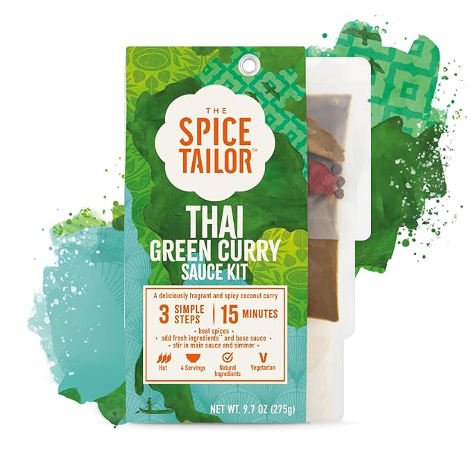 Spice Tailor 3 Simple Steps Restaurant Quality Meals in Minutes Kits Ready in 10 Minutes (6 Pack, Thai Green Curry)