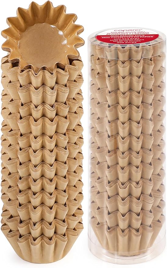 Caperci Grease-Resistant Natural Mini Cupcake Liners 200 Counts - Heavy Duty Paper Muffin Baking Cups, Odorless, No Muffin Pan Needed, Easily Peels (Natural)