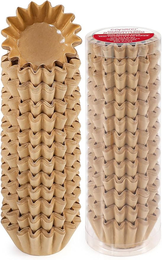 Caperci Grease-Resistant Natural Mini Cupcake Liners 200 Counts - Heavy Duty Paper Muffin Baking Cups, Odorless, No Muffin Pan Needed, Easily Peels (Natural)