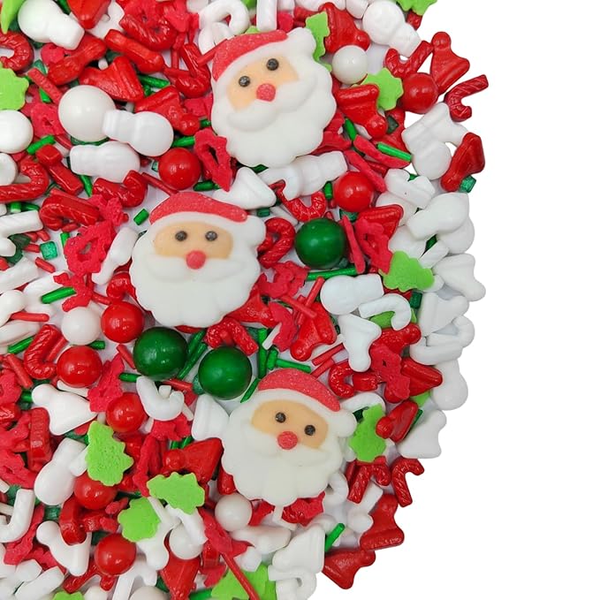 Christmas Sprinkles for Cake Decorating Edible Santa Claus Icing Decoration for Xmas Party Cake Cupcake Toppers Dessert Cookie Decorations