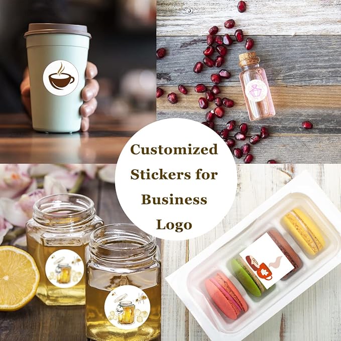100-500 Pcs Custom Stickers Personalized Labels with Any Design Image Logo Text for Business Logo Thank You Labels,1/2/3/4 inch Customized Stickers(Rectangle)