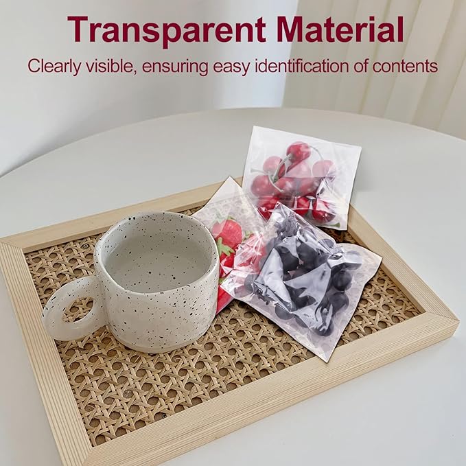 300PCS Clear Self Sealing Cellophane Bags - Cookie, Candy & Bread Bags (5x7 Inches)