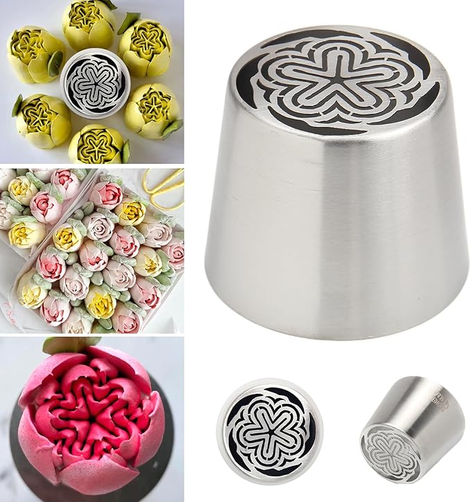 Extra Large Russian Piping Tips for Marshmallows Stainless Steel Flower Frosting Nozzles many styles Cake Decorating Baking tool for Buttercream, Cupcakes Cookies(SL62)