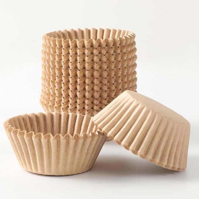 1000 Count White Paper Cupcake Liners, Standard Size 2 Inch, Unbleached Baking Cups for Muffins and Cupcakes (Brown, 2 Inch)