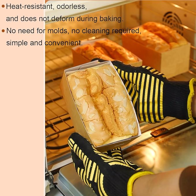 Disposable loaf pans,paper loaf pan for baking bread,25 Pcs Natural Recyclable Bakery Pastry Mold with Clear Package Bag，Providing Beautiful Display for Baked Goods(7.1x3.6x3.2Inch)