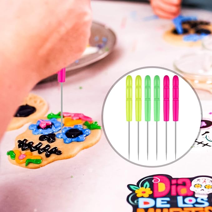 15 Pieces Cake Decorating Tool Set Include Cookie Decoration Brushes Cookie Scriber Needles Sugar Stir Needles Elbow and Straight Tweezers for Biscuit Cake Fondant Decor Supplies(Blue)