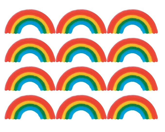 Primary Rabinow Edible Sugar Cake Toppers, 12 Count