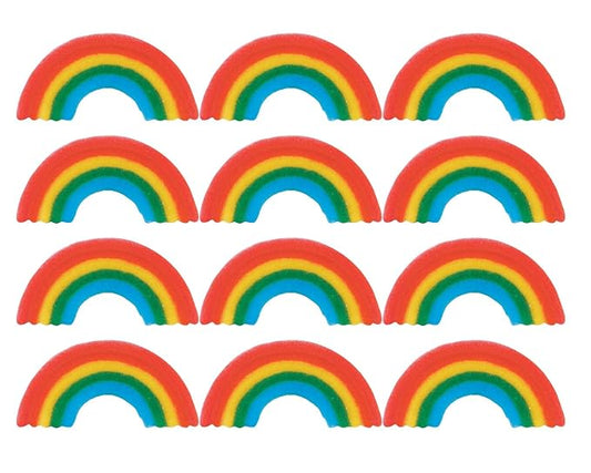 Primary Rabinow Edible Sugar Cake Toppers, 12 Count