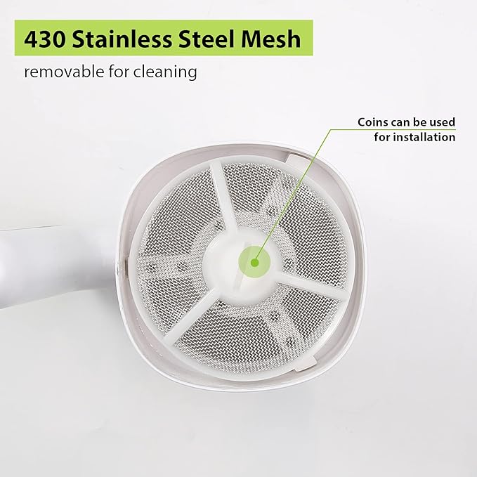 Battery Operated Flour Sifter Electric Hand-held Flour Sieve with Dough Scraper Kitchen Baking Tool Powder Filter Food-grade Plastic Body and SS430 Filter Mesh, 4 Cup/1L Capacity, White
