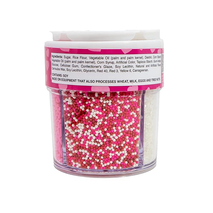 Mystic Sprinkles 4 Cell Sprinkle Assortments (Lot's of Hearts, Petite)