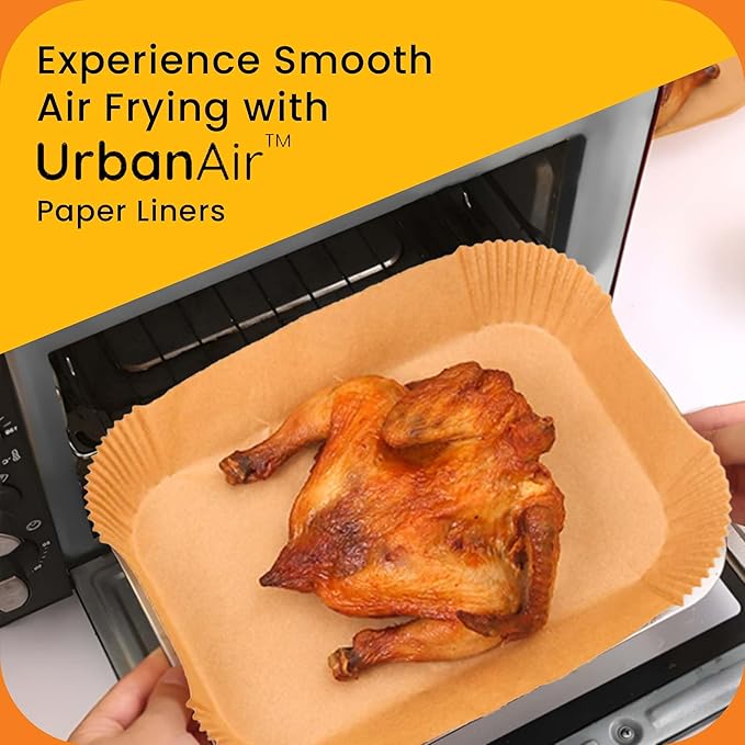 9-Inch Rectangle 125pcs Air Fryer Paper Liners for Easy Cleanup - Non-Stick, Heat-Resistant, and Perfect Fit for Hassle-Free Cooking | Bleach-Free Parchment| (9 In/22cm 125pcs)
