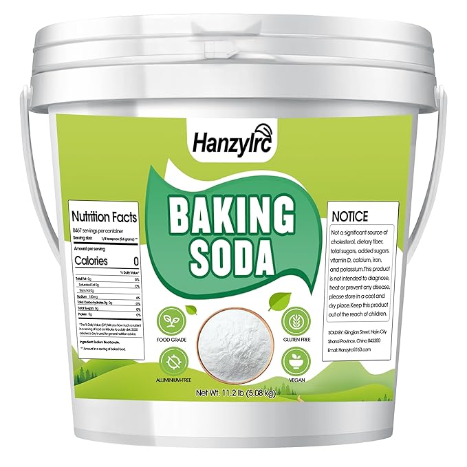 11.2 lb Baking Soda Powder Bulk, Food Grade, 100% Pure Sodium Bicarbonate Powder, Can Neutralize Acidic Ingredients, Used for Bread, Cookies and Other Baked Goods, Also Can Clean and Deodorize