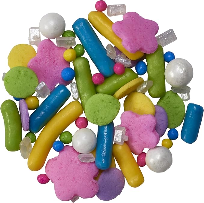 DecoPac Spring Fusion Mix Sprinkles, 26oz, Shaped Candy Sprinkles in Handheld Container, Edible Decorations For Celebration Cakes, Cupcakes, Cookies and Donuts
