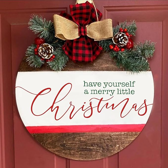 Christmas Stencils for Painting on Wood 12" Christmas Stencils for Crafts Reusable Xmas Holiday Stencil for Door Mats Round Hanger Fabrics Decor