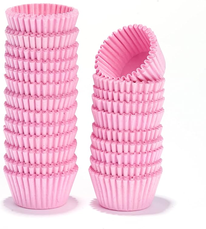 NUOMI 1 Inch Super Mini Cupcake papers Liners Baking Cups 1000 Pack Muffin Lining Wrappers, Pink