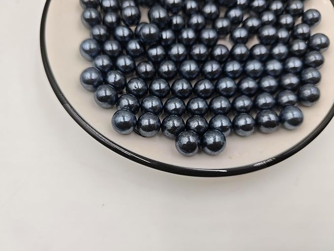 Edible Black Pearl Sugar Sprinkles 4.23 oz, 10mm Candy Pearls Ideal for Baking,Cake and Cupcake Toppers,Cookie Decoration,Ice Cream Topping,Wedding Shower Valentines Halloween Christmas